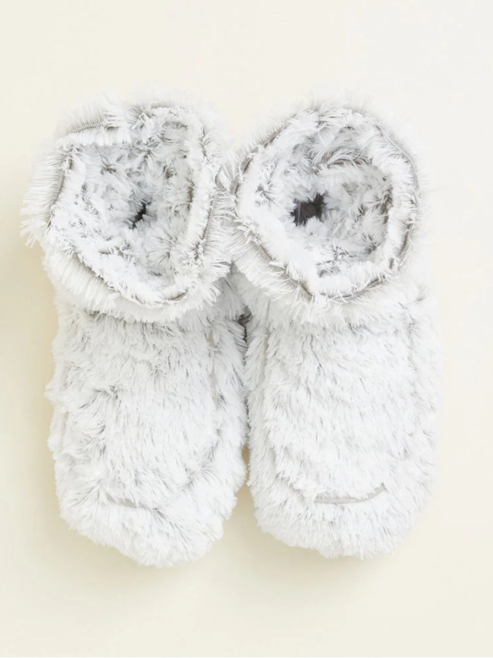 Warmies Marshmallow Gray Boots Cozy Fuzzy Slipper Booties M